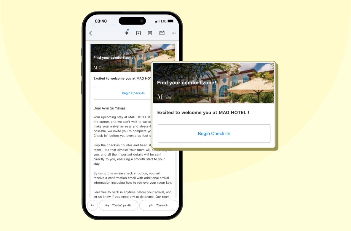 Varış öncesi bilgilendirme ve davet