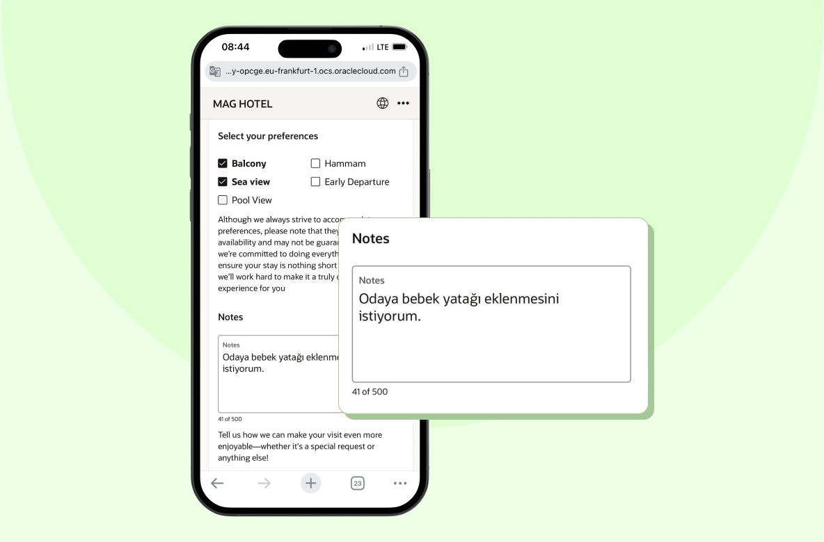 Konaklama öncesi kişiselleştirme