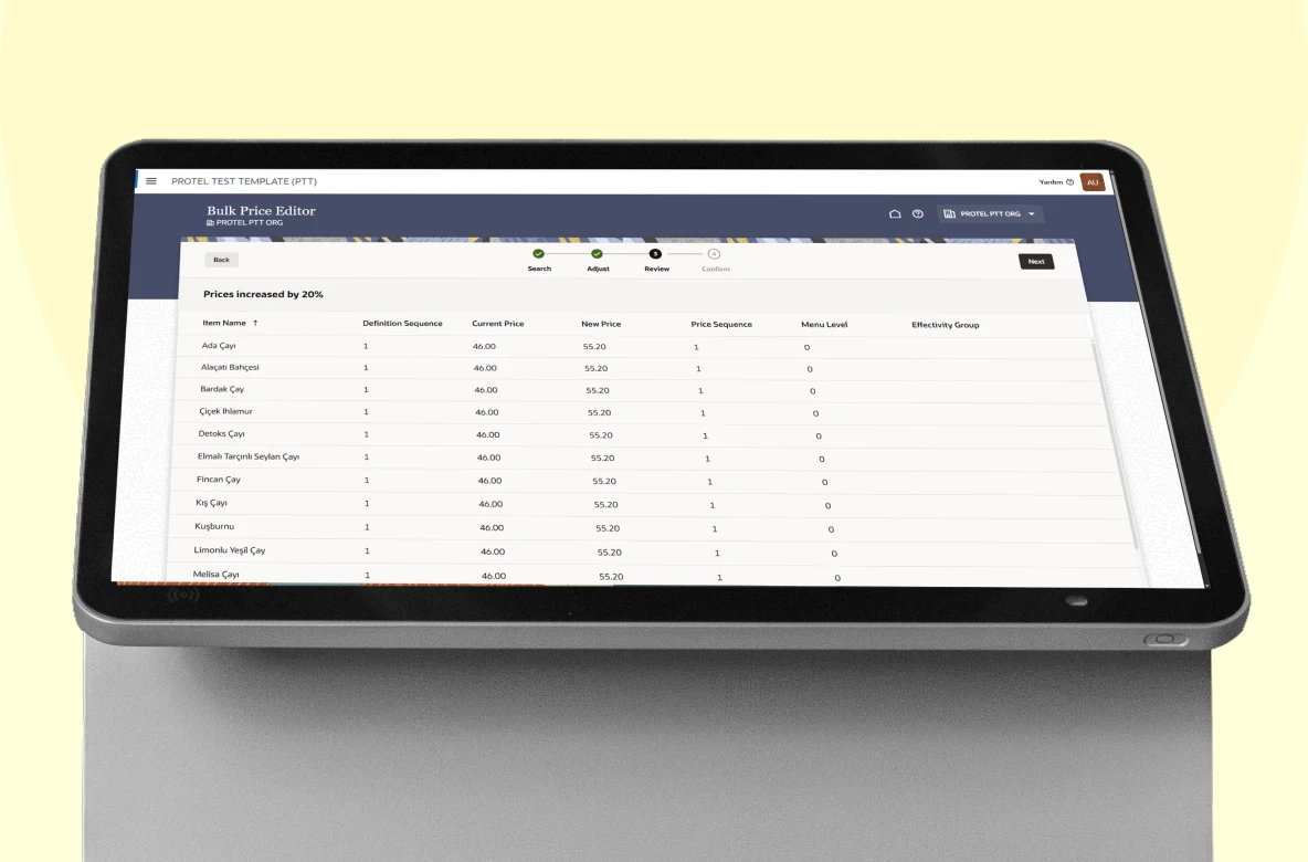 Kategorilere göre filtreleme ve pratik fiyat yönetimi